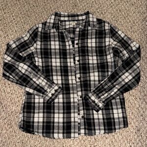 L.L. Bean Women’s Black White Flannel Shirt